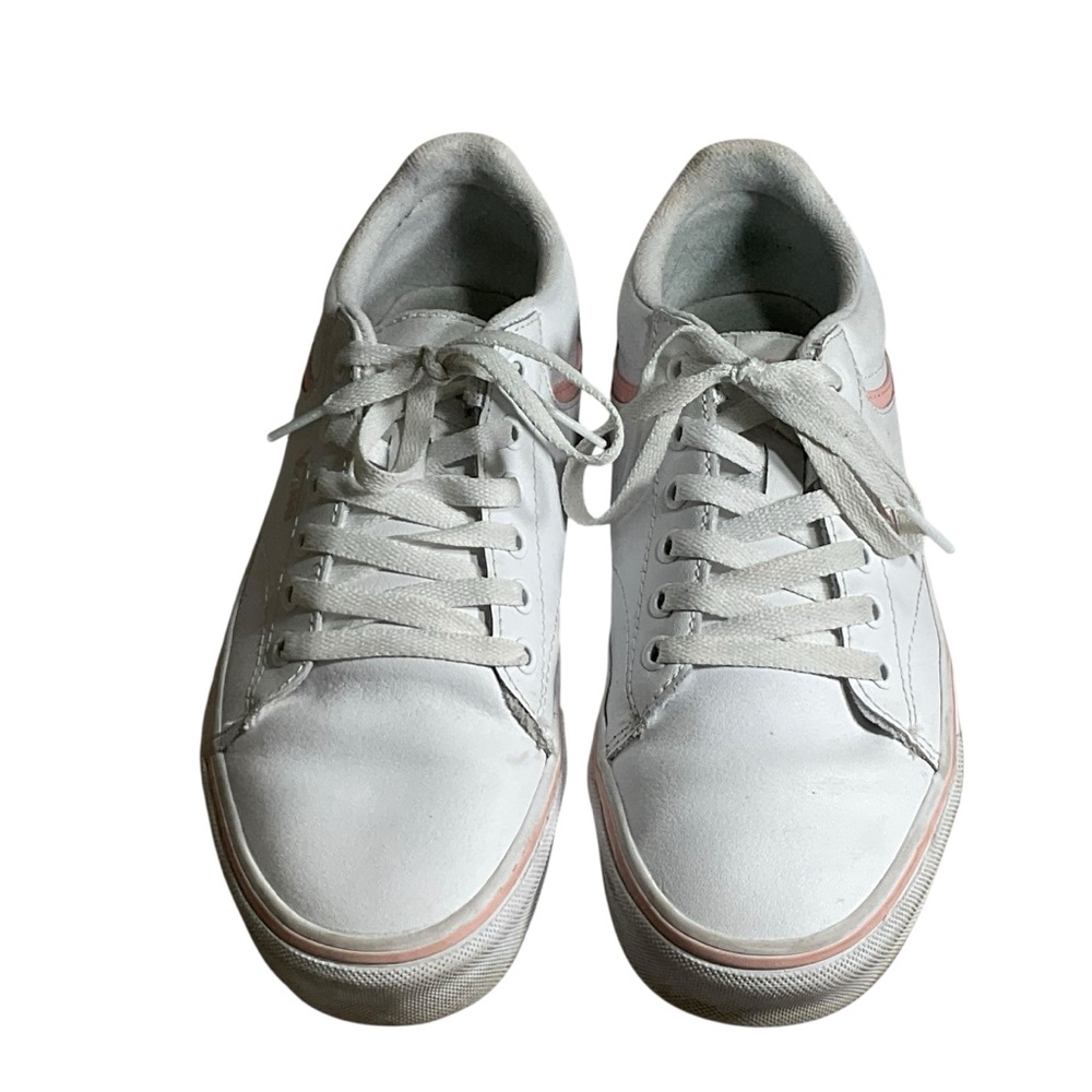 Vans Off The Wall women's white with pink leather sneakers. Size 9. - Picture 6 of 10